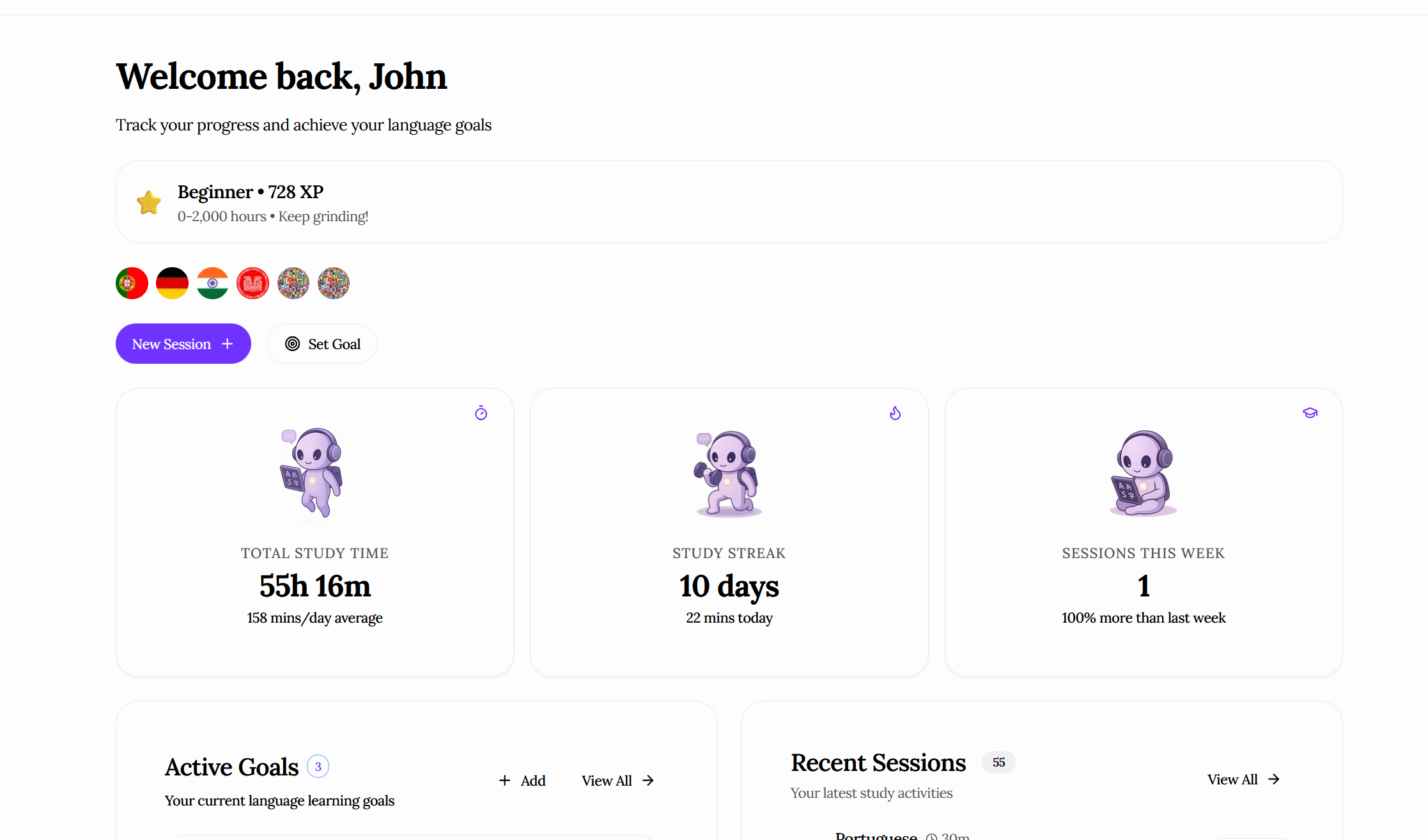 Language learning illustration